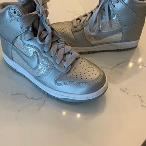 Gently used SPARKLY NIKE hi-tops!